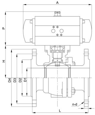 DIN 3357 WCBの空気圧の単動アクチュエーターを搭載する産業球弁 0